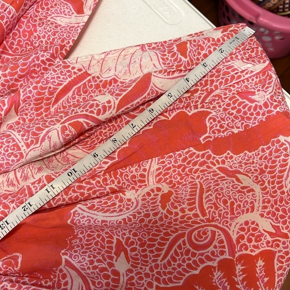 Fragonard Parfumeur One Size Caftan Tropical Print Maxi Dress Coral Smock Waist - Picture 8 of 15